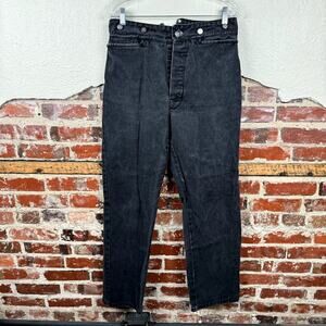 Vintage WAH Maker Jeans Size 31x30 Black Buckleback Suspenders Frontier Western